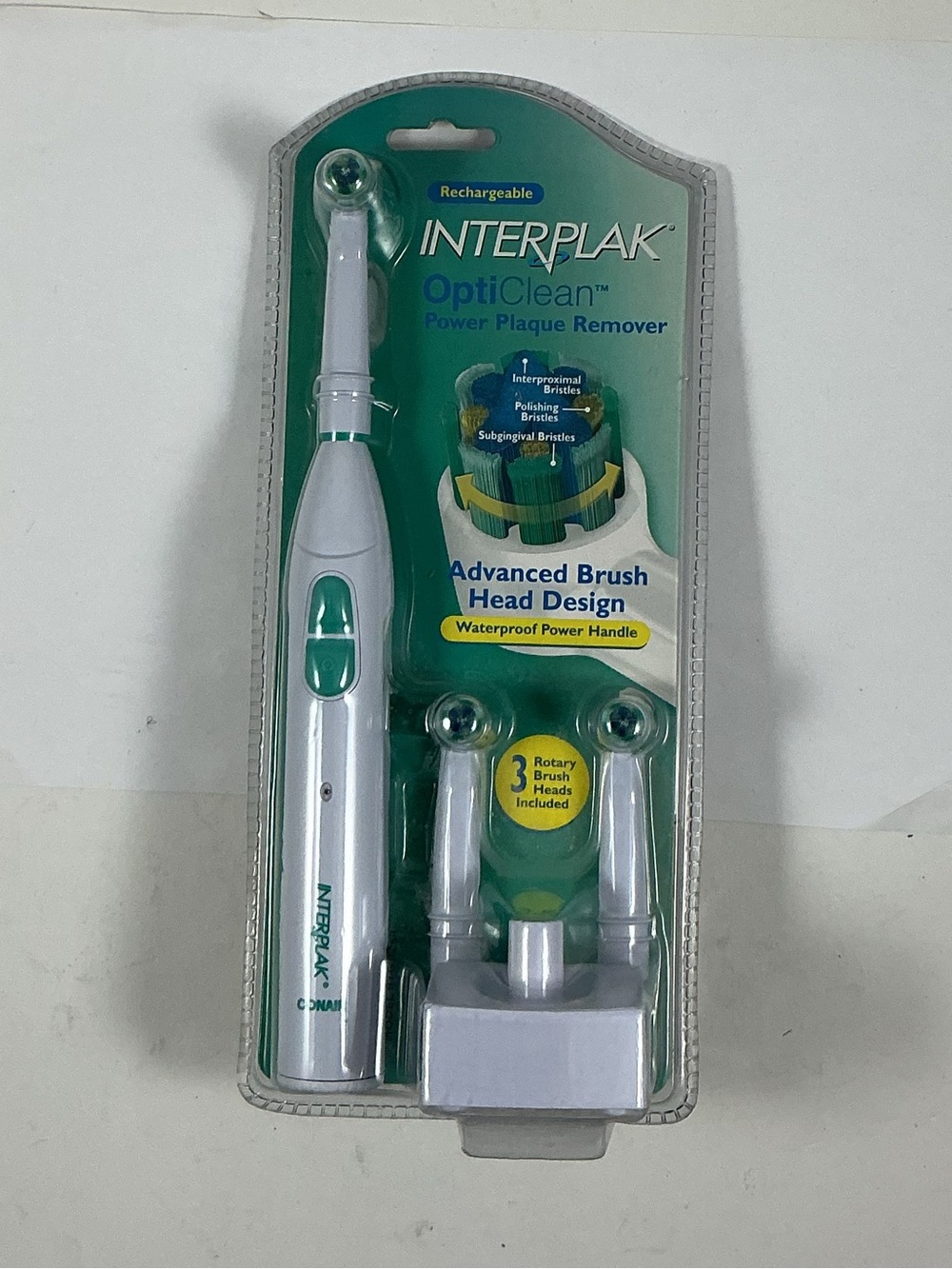 New Conair Interplak OptiClean Power Plaque Remover 3 Brush Heads RTG3CSR